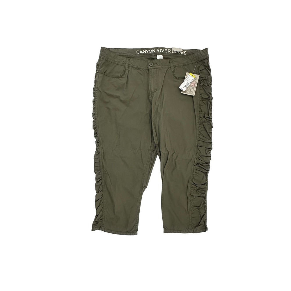 New Canyon River Blues Rouched Capri Women's size 16 Green Pants